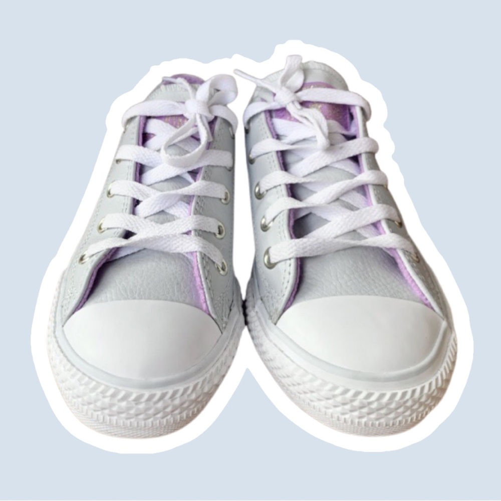 CONVERSE grey leather chuck taylor all star ox junior - Picture 4 of 9